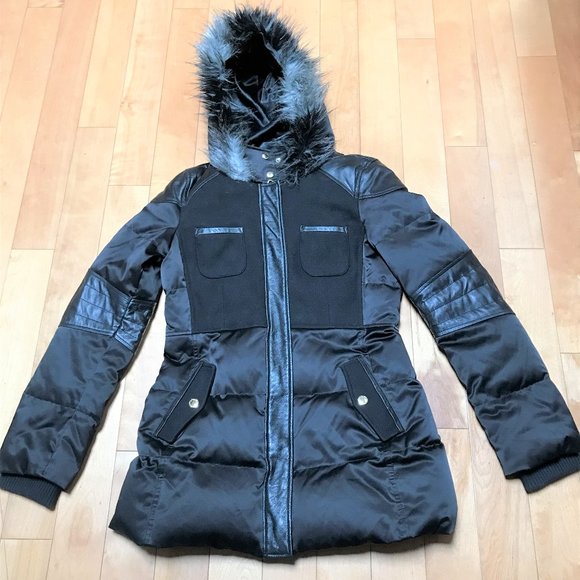 Juicy Couture down puffer with wool and lambskin detail - Picture 1 of 16
